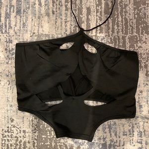 Black sexy cutout crop top NWOT